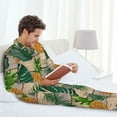 thumbnail image 6 of Picia Pineapples Palm Leaves Pattern Men’s Long-Sleeve Sleepwear Set - Soft 2-Piece Loungewear with Pockets, Comfy PJs for Relaxing Nights-XX-Large, 6 of 7