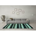 thumbnail image 3 of Ahgly Company Indoor Round Abstract Light Blue Modern Area Rugs, 4' Round, 3 of 4