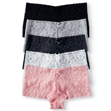 Juniors' 5-Pack Lace Cheeky Panty