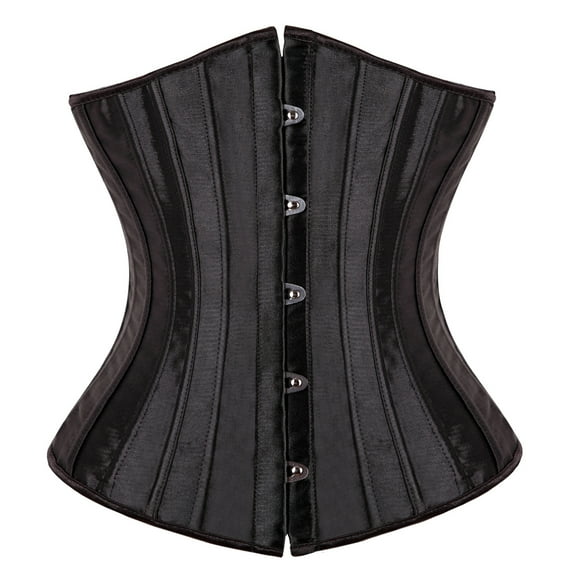 MISS MOLY Womens Fashion Sexy Body Shaper Underbust Corset Satin Vintage Waist Training Plus Size Black 6XL