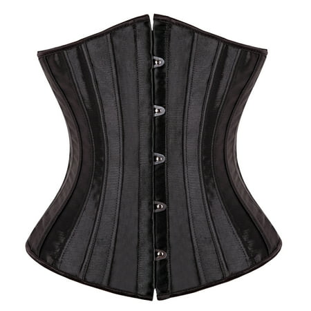 

MISS MOLY Womens Fashion Sexy Body Shaper Underbust Corset Satin Vintage Waist Training Plus Size Black S