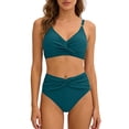 thumbnail image 3 of Brqkzdu Womens Bikini Sets 2 Piece Swimwear Twist Front Bra with Bikini Bottom Swimsuit Beachwear Bathing Suits, 3 of 8