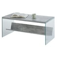 thumbnail image 3 of Convenience Concepts SoHo Glass Coffee Table with Shelf, Faux Birch/Glass, 3 of 3