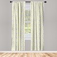 thumbnail image 2 of Ambesonne Pastel Curtains, Brushstroke Drawn Hearts, Pair of 28"x95", Pale Yellow Lilac, 2 of 4