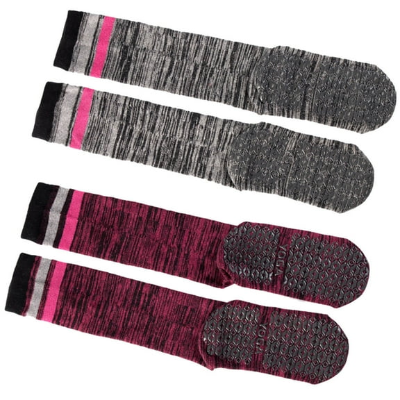 LABSERRON Non Slip Socks for Women Socks with Grips Calf Length Blended Fabric Lightweight Breathable