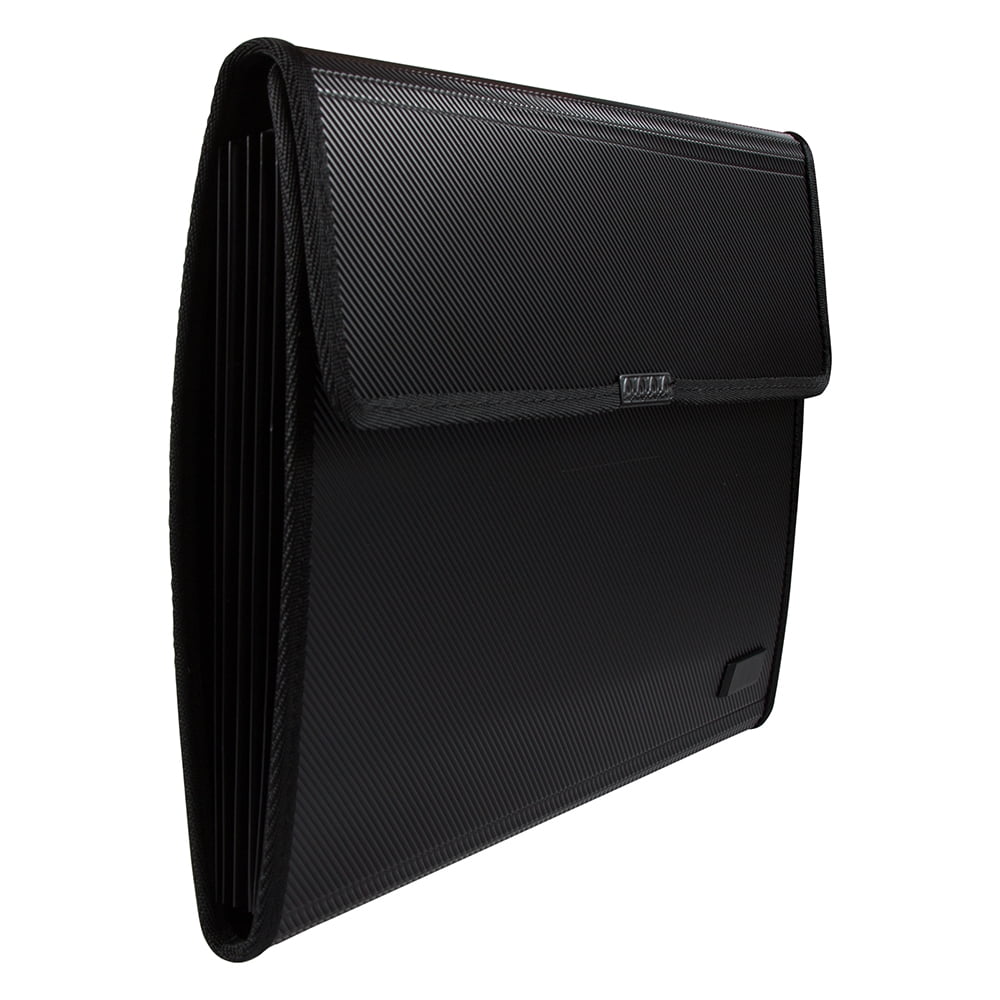 JAM Paper & Envelope Paper Padfolio with Expanding File, 10.25' x 13.25', Black