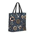 thumbnail image 2 of Sigee Nautical Print Large Capacity Zippered Tote Bag - Durable, Stylish and Versatile for Everyday Use, 2 of 9