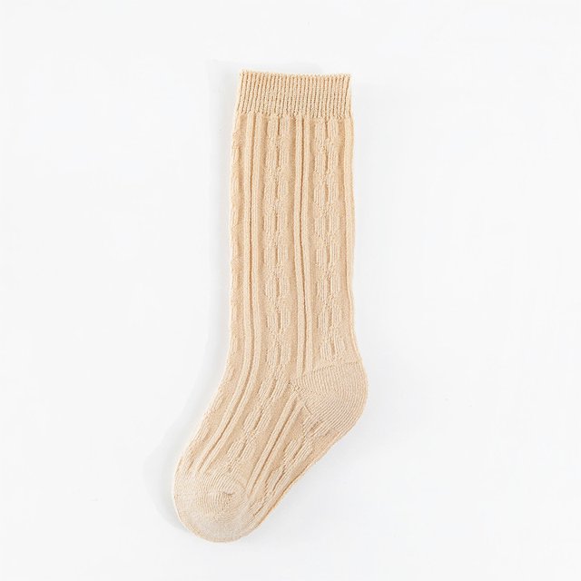 Honganda Kids Knitting Socks Spring Summer Sports Over-Knee Solid Color Wear