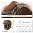thumbnail image 6 of Winter Trapper Hat for Men Hunting Trooper Ushanka with Ear Flaps Faux Fur Black Medium Large, 6 of 6