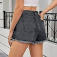 thumbnail image 6 of Prolriy Jean Shorts Womens, Women's Juniors Vintage Denim High Waisted Jeans Shorts Womens Shorts Dark Gray S, 6 of 9