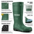 thumbnail image 5 of NINGO Waterproof Rubber Steel Toe Rain Boots for Men,Green Size 6, 5 of 7