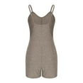 thumbnail image 4 of QATAINLAV Women's Maternity Sleeveless Rompers Summer Casual Spaghetti Strap Ribbed Knit Shorts Overalls Loose V Neck Wide Leg Onesie Shorts with Pockets Khaki XXL Ofertas de Hoy en Liquidación, 4 of 9