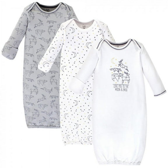 Touched by Nature Unisex Baby Organic Cotton Gowns, Constellation, Preemie/Newborn