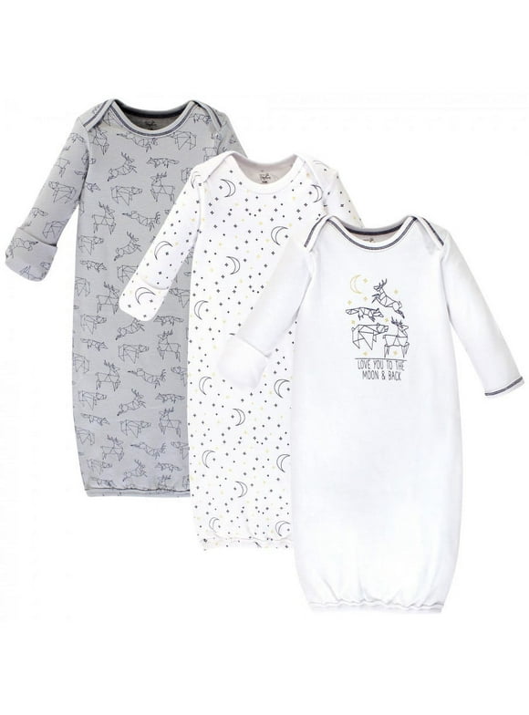 Touched by Nature Unisex Baby Organic Cotton Gowns, Constellation, Preemie/Newborn