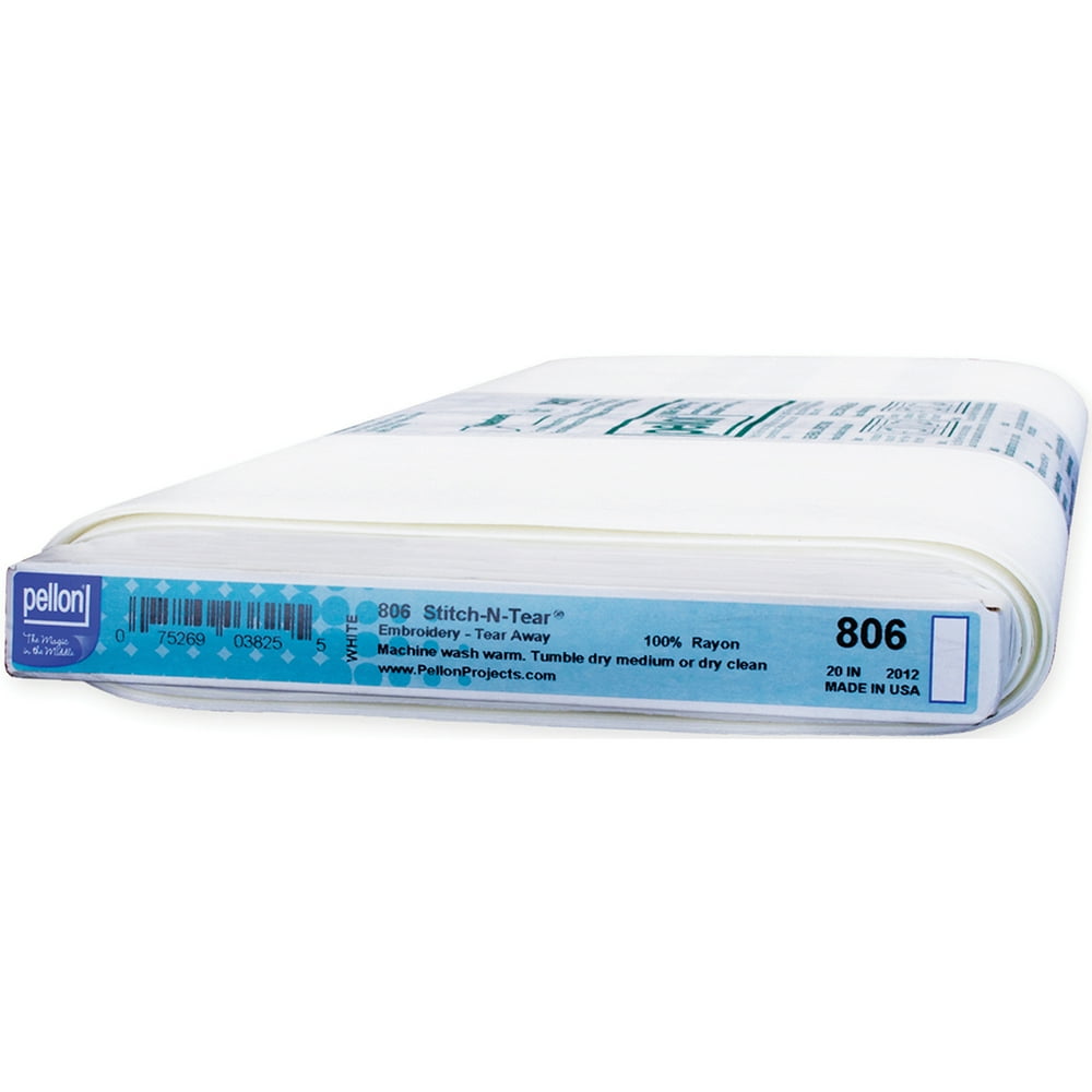 Pellon StitchNTear 20" Tear Away White Embroidery Stabilizer, 30 Yd