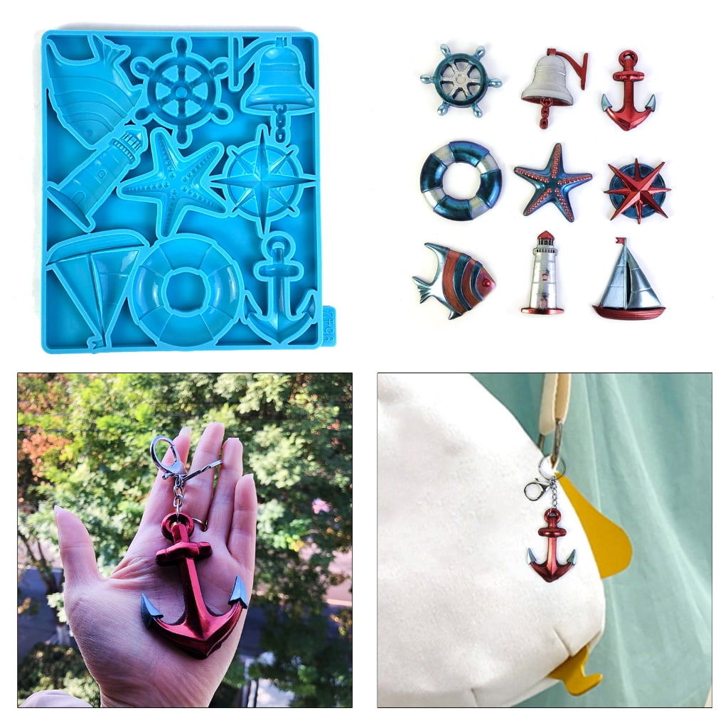 WINDLAND Silicone Mold for Jewelry Making and Baking Reusable Ocean Theme Resin Mould for DIY Enthusiasts Bakers and Crafters