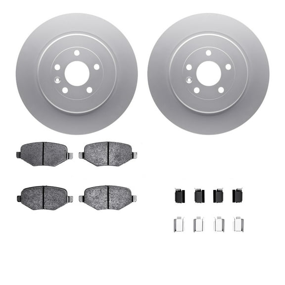 Dynamic Friction Company Rear Geospec Brake Rotors with 5000 Advanced Brake Pads includes Hardware 4512-99215