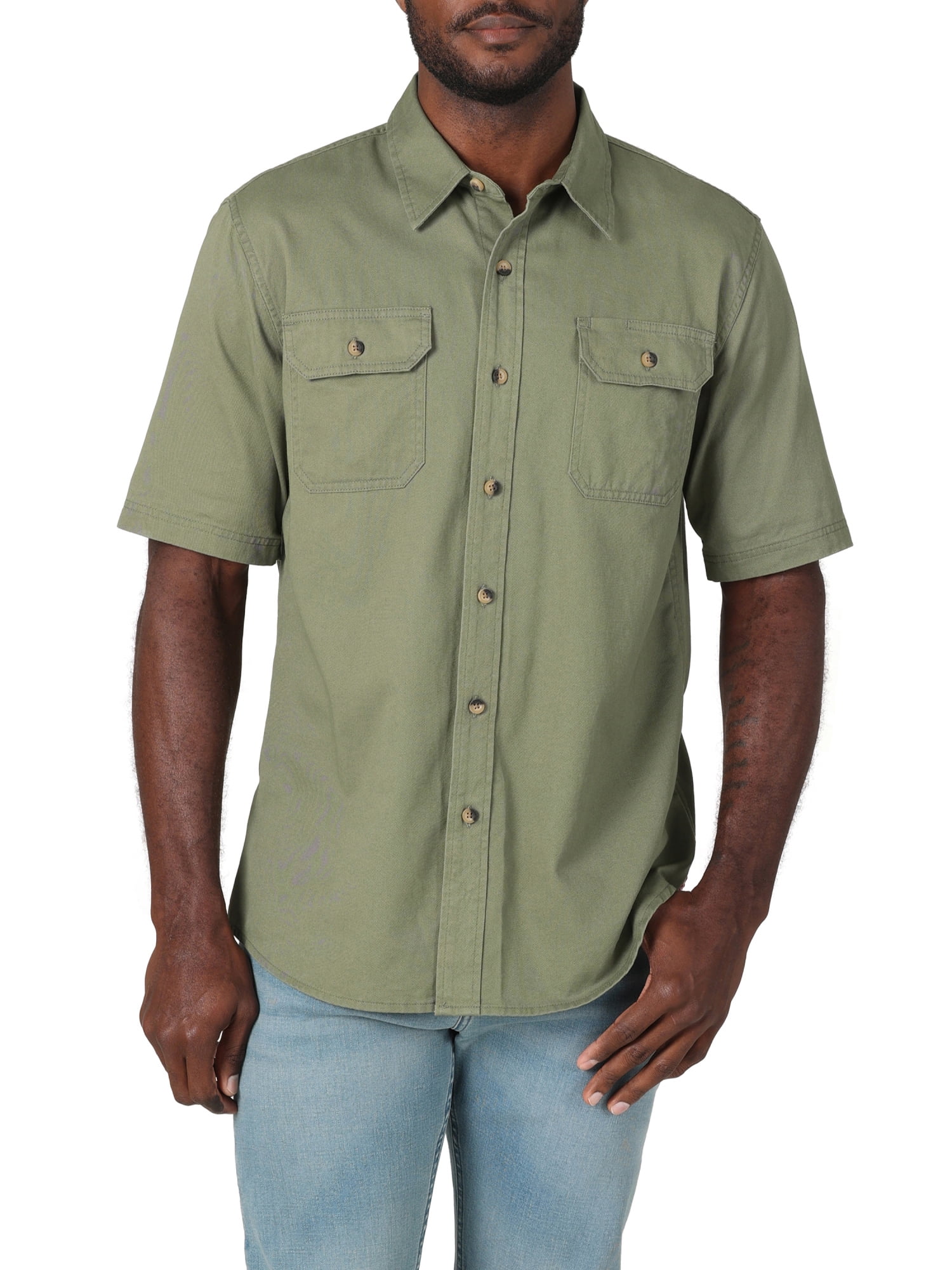 Wrangler Men's Short Sleeve Woven Shirts, Sizes S-5XL - Walmart.com