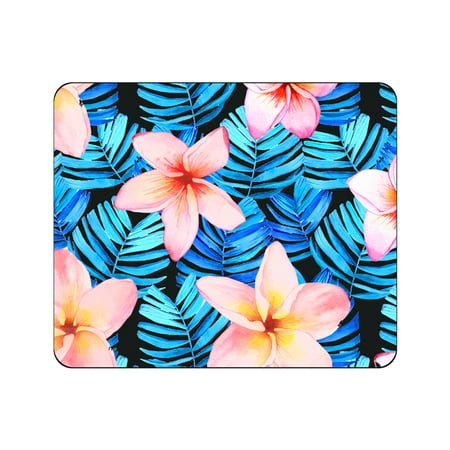 UPC: 0731969606667 | OTM Prints Black Mouse Pad  Plumerias Red and Blue