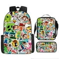 thumbnail image 1 of My World Schoolbag, Backpack, 3D Printing Cartoon Student Schoolbag Three-piece Set-week, 1 of 4