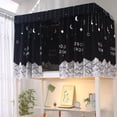 thumbnail image 1 of Printed Dormitory Bed Curtain with Rope & Clasp College Single Bed Shade Cloth for 4/4.5 inch Bunk Bed, 1 of 2