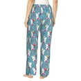 thumbnail image 3 of Xecao Rabbit And Rainbow Women's Straight Lounge Pajama Pants: The Epitome of Relaxed Sleepwear, 3 of 9