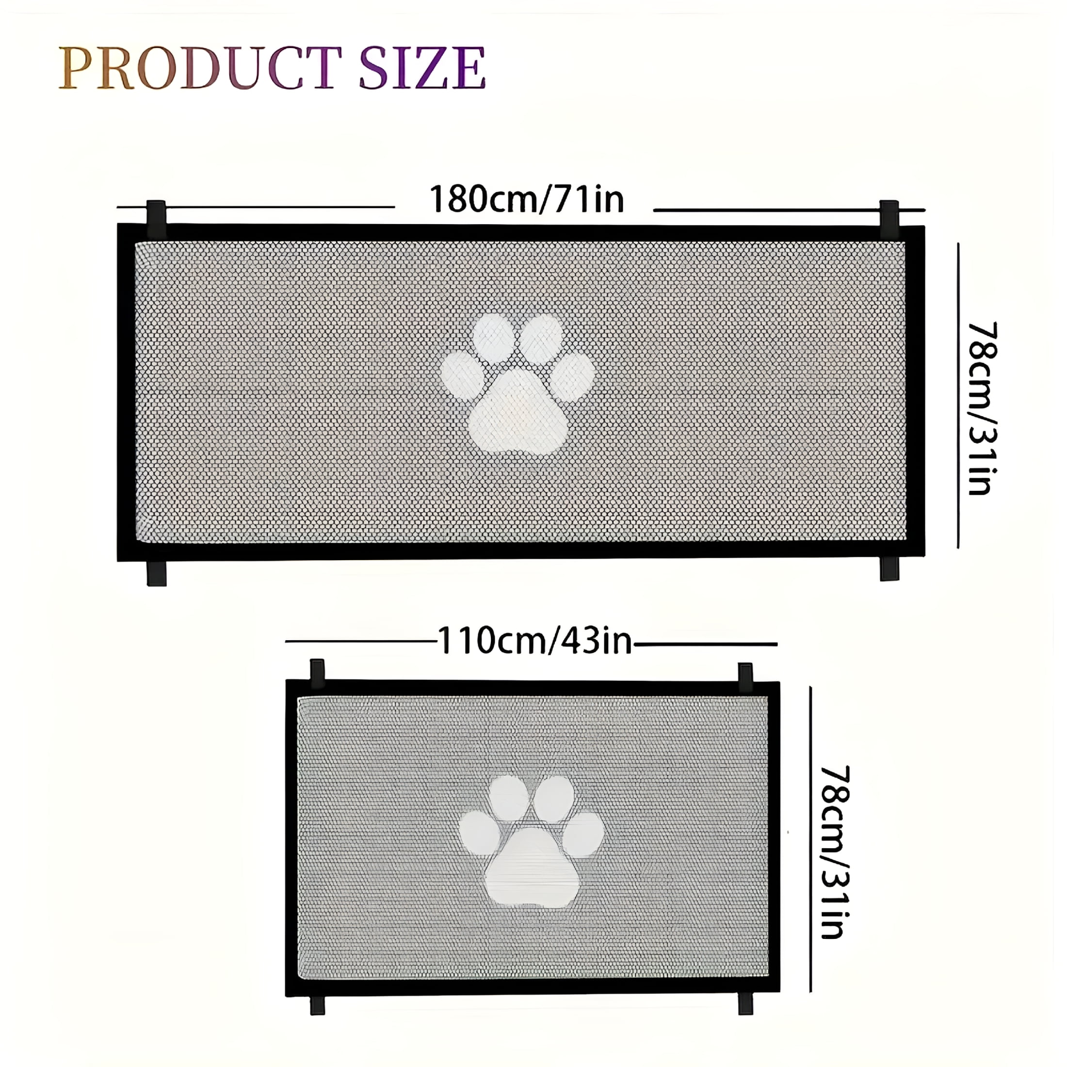 LAMIRO Retractable Expandable Mesh Dog Gate for Indoor and Outdoor Use - Tall Free Standing Pet Barrier with Door, Fits Stairs, Wide Doorways(Extra Long)