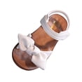 thumbnail image 4 of Krdevn Toddler Girls Sandals Bow Decor Open Toe Soft Non- Sole Lightweight Breathable Adjustable Summer Outdoor Dress Sandals,2-2.5 Years, 4 of 4