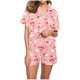 thumbnail image 2 of Conjunto de Verano para las Mujeres Día de San Valentín Amor Impreso Cuello de Manga Corta con Pantalones Cortos, Poliéster Ligero para el Uso Informal, 2 of 9