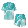 thumbnail image 5 of Lsque Teal Turquoise 1 Women's Short-Sleeved Pajama Set - 2 Piece Soft and Lightweight Sleepwear Set-3X-Large, 5 of 9