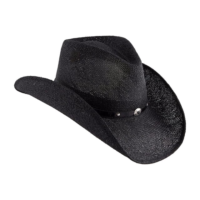 Sombrero Stetson Cowboy negro S con correa de cuero para hombre