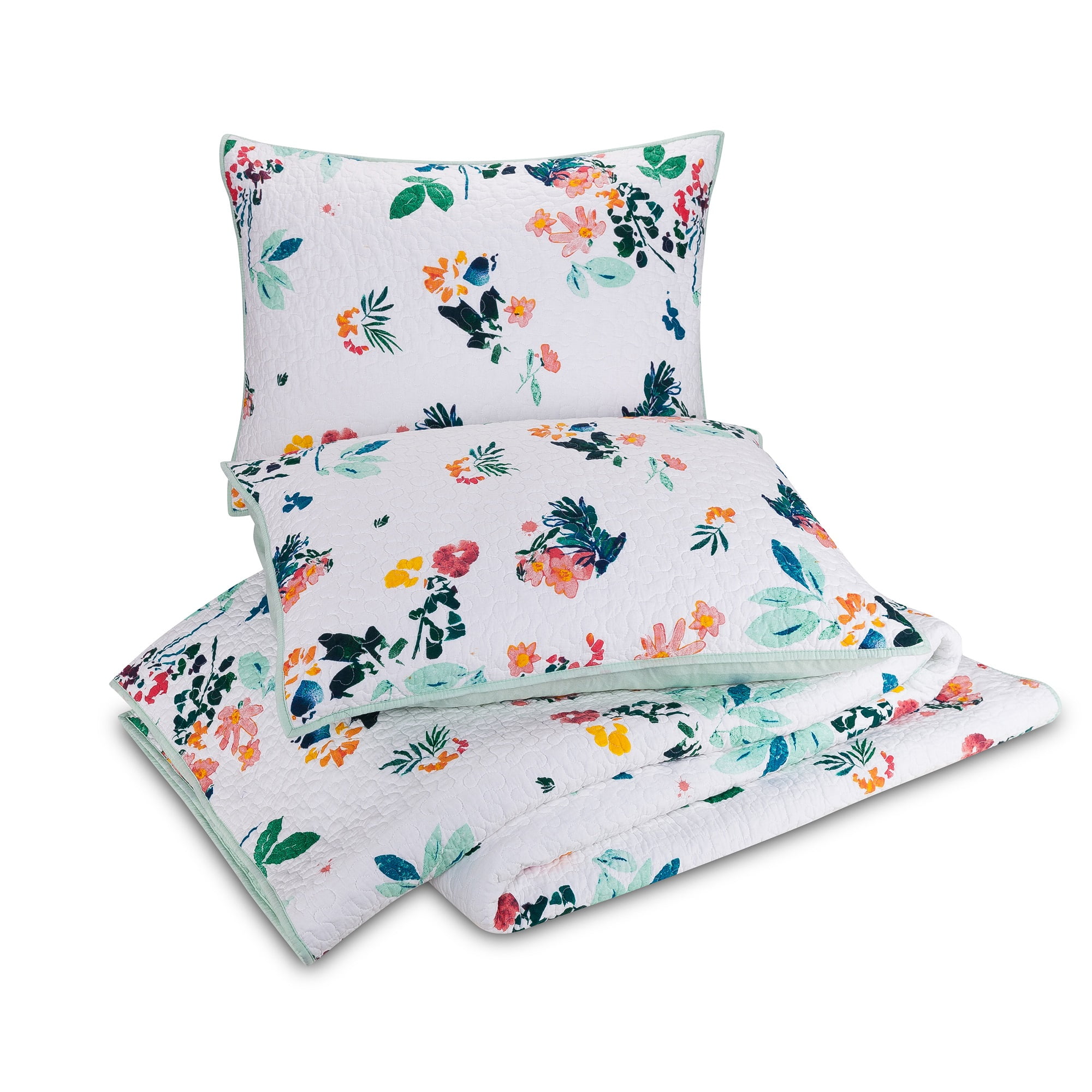Makers Collective English Meadow Green 2-Piece Quilt Set, Twin