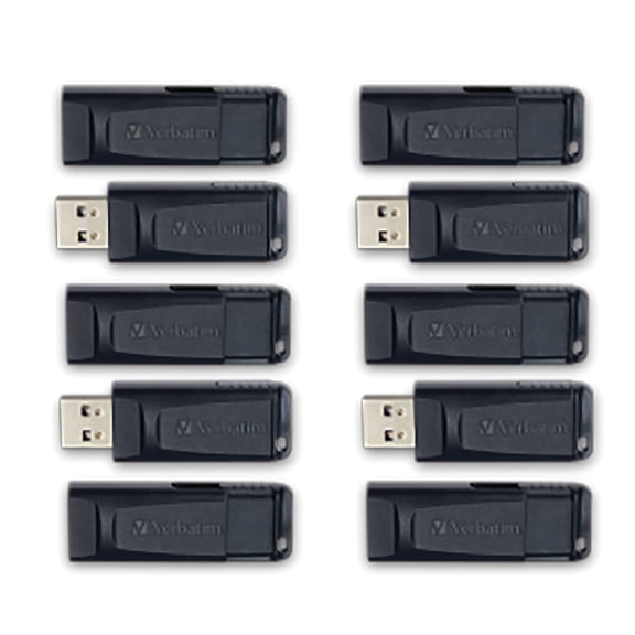 Verbatim Store ‘n’ Go USB-A Flash Drives, Business Bulk 10 Count, Black (32 GB)