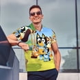thumbnail image 3 of Lsque Bluey Pattern Golf Shirts for Men Dry Fit Print Moisture Wicking Performance Short Sleeve Polo Shirt-3X-Large, 3 of 7