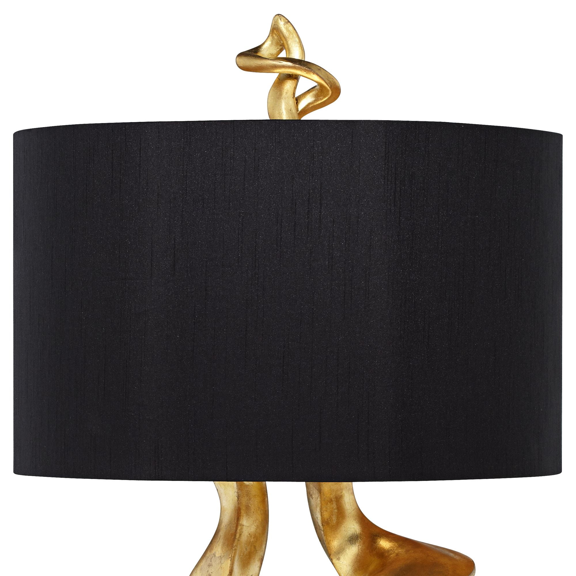 Kathy Ireland Impressions 33" Tall Sculpture Base Large Modern Luxury End Table Lamp Gold Leaf Finish Single Living Room Bedroom