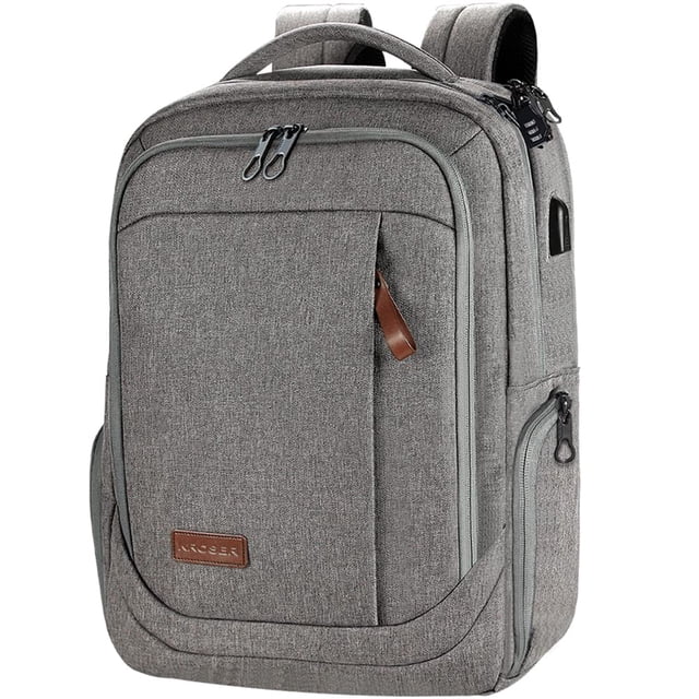 Mochila para portátil KROSER Large con puerto USB de 17,3", repelente al agua