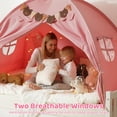 thumbnail image 3 of Twin Bed Tent for Kids Pink Breathable Privacy Space with Star Light and Flags, 3 of 9