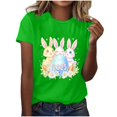 thumbnail image 5 of QUNYINEY Crew Neck Tee Shirts Womens Easter Short Sleeve Casual Pullover Tops Loose Spring Tops for Women, 5 of 5