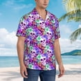 thumbnail image 4 of Men's Short Sleeve Hawaiian Shirt Tropical Print Casual Button Down Aloha Shirt, 4 of 8