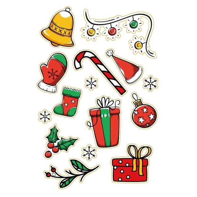 Less Than 5 Stickers Christmas Sticker Santa Bell Gift Small Sticker Cute Stickers Gift Packaging Stickers