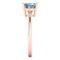 thumbnail image 3 of 2 ctw Solitaire Anniversary Ring for Women | Cushion Cut Blue Moissanite | Hyperallergenic Solid 18K Rose Gold, 3 of 5