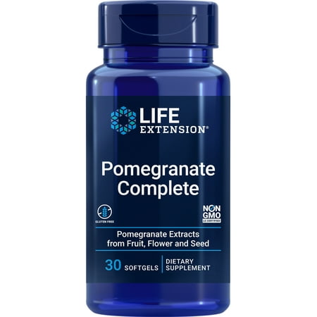 Life Extension Pomegranate Complete - Comprehensive Superfood Health Supplement Supports Cardiovascular Endothelial Health - Gluten-Free Non-GMO - 30 Softgels
