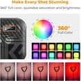 thumbnail image 4 of K&F Concept RGB Video Light, 360° Full Color Portable 2000mAh Rechargeable LED Camera Photography Light with 21 Light Effectsfor Vlogging, Selfie, Black,2500K-9900K CRI 96+, 4 of 7