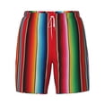 thumbnail image 4 of Lsque Mens Swim Trunks Mexican Serape Blanket Stripes Pattern - Bathing Suit Compression Liner - Beach Swim Shorts Swimwear - (S-3XL) - Stretch Quick Dry -X-Large, 4 of 9