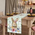 thumbnail image 2 of Table Runners 36 Inches Long Dress Scarves, Bunny Easter Farmhouse Kitchen Table Runner, Short Coffee Tablerunners, Green Plaid Spring Floral Pastoral 13x36 Inch, 2 of 9