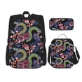 thumbnail image 1 of Easygdp Snake And Flower Mochila para Niños y Niñas con Set de Caja de Almuerzo y Estuche para Lápices 3 en 1, Mochila Escolar Estampada para Adolescentes, 1 of 7