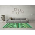 thumbnail image 3 of Ahgly Company Machine Washable Indoor Rectangle Abstract Turquoise Blue Modern Area Rugs, 2' x 5', 3 of 4