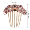 thumbnail image 2 of Unique Bargains Women Rhinestone Inlaid Flower Hair Comb Hairpin Hair Accessory Rhinestone Head Pieces Purple, 2 of 7