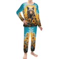 thumbnail image 2 of DISNIMO Wolf Sunflower Pajamas for Kids Boys 3-4 Pajamas for Kids 2 Piece Pajama Set Girls Long Sleeve Pajama Set for Boys Loungewear Set for Kids Pjs Boys Sleepwear With Pockets Kids, 2 of 7