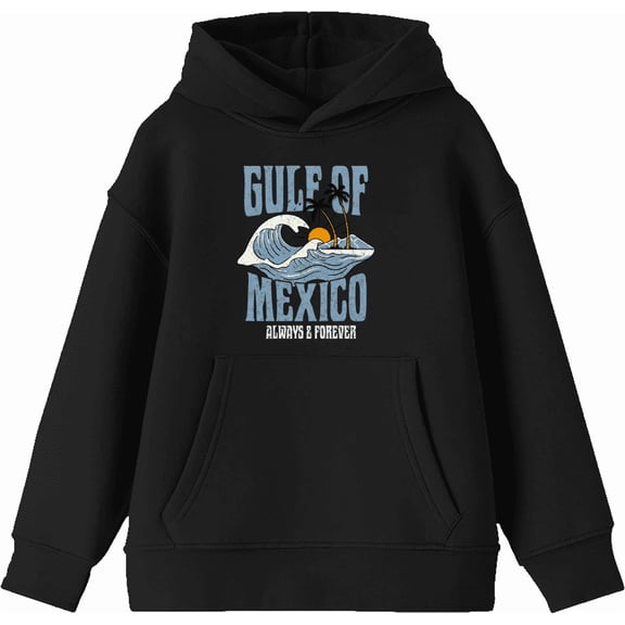 Gulf of Mexico Always & Forever Youth Black Long Sleee Hoodie-Medium